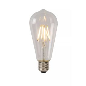 Lucide Lampe à incandescence LED classe A - Ø 6,4 x 14,6 cm - E27 - 7W non-dimmable - 2700K - transparent