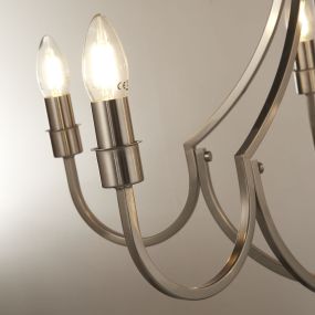 Searchlight Lodge - lustre - Ø 65 x 120 cm - argent satiné