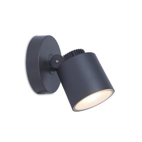 Lutec Explorer - applique murale d'extérieur - 10 x 13 x 11 cm - 5,9W LED incl. - IP54 - gris foncé