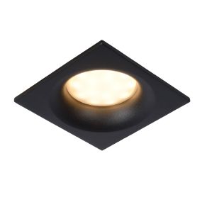 Lucide Ziva - spot encastrable - 85 x 85 mm, Ø 75 mm encastrable - IP44 - noir