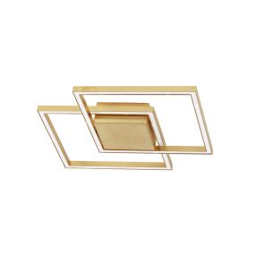Nova Luce Bilbao - plafonnier - 46 x 46 x 6,5 cm - 25W LED inclus - or