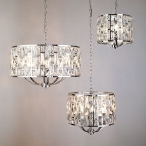 Searchlight Bijou - lampe suspendue - Ø 38 x 150 cm - chrome