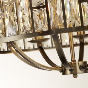 Searchlight Bijou - lampe suspendue - Ø 64 x 150 cm - laiton antique et champagne