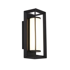 Searchlight Chaplin - applique murale - 8 x 20 cm - 5W LED inclus - IP44 - noir mat