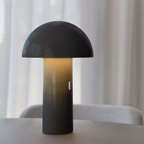 New Garden Enoki - lampe de table rechargeable par câble USB - 16,5 x 25,5 cm - IP44 - noir