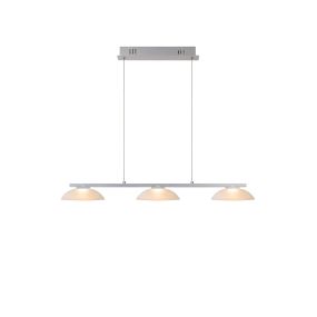 Lucide Mamba 3 - lampe suspendue - 71 x 5,8 x 140 cm - 3 x 4,5W LED dimmable incl - chrome satiné