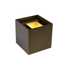 Lucide Xio - applique murale - 9,7 x 9,7 x 9,7 cm - 3,5W LED dimmable inclus - café