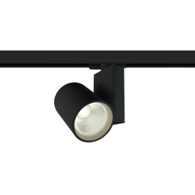 ONE Light COB Track Spot - spot sur rail avec COB LED - système de rail triphasé - Ø 9 x 14 cm - 30W LED incl. - noir - couleur de lumière blanche