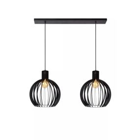 Lucide Mikaela - lampe suspendue - 90 x 10 x 190 cm - noir