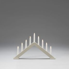 Konstsmide Lumières de Noël - bougeoir de Noël en bois - 50,6 x 5 x 32 cm - beige mat
