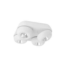 Nova Luce Gon - spot en saillie 4L - 25 x 25 x 9 cm - 4 x 5W LED incl. - blanc sable
