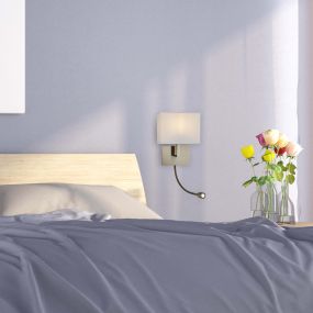 Searchlight Wall - applique murale avec double interrupteur - 20 x 25,5 cm - 1W LED incl. - laiton antique