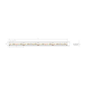 KLUS Bande LED - largeur 1cm, longueur 500cm - 24Vdc - dimmable - 9,6W LED par mètre - IP65 - 2700K