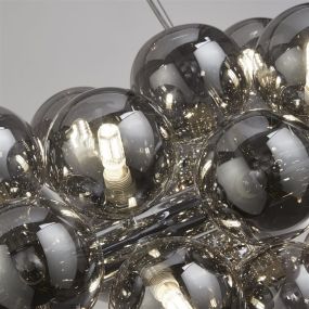 Searchlight Berry - lampe suspendue - 100 x 40 x 150 cm - chrome et verre fumé