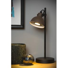 Lucide Damian - lampe à poser - 20 x 12 x 38 cm - brun rouille