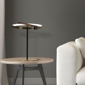 Searchlight Aerial - lampe de table - 28 x 35 cm - 3 niveaux de gradation - 13W LED incl - noir et or