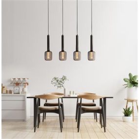 Searchlight Dulwich - lampe suspendue 4L - 6 x 80 x 120 cm - noir