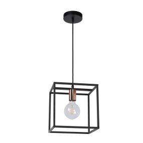 Lucide Arthur - lampe suspendue - 25 x 25 x 155 cm - noir et cuivre