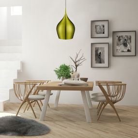 Searchlight Vibrant - lampe suspendue - Ø 26 x 160 cm - vert