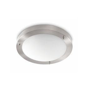 Artdelight Yuca - plafonnier de salle de bain - Ø 30 x 8 cm - 12W LED incl. - IP44 - acier mat