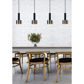 Lucide Teun - lampe suspendue - 118 x 13 x 150 cm - noir