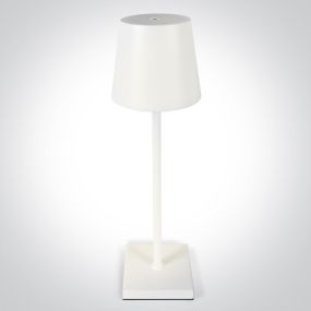 ONE Light Portable Trendy Light - lampe de table rechargeable - Ø 11 x 38 cm - 3,5W LED dimmable incl. - RGB - IP54 - blanc