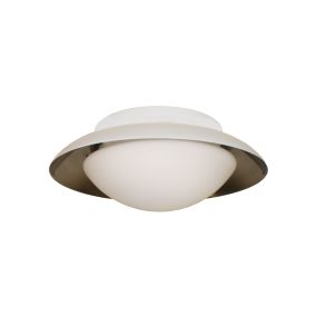 Artdelight Mush - plafonnier de salle de bain - Ø 25 x 9 cm - 10W LED incl. - IP44 - blanc et acier