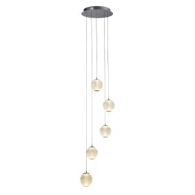 Searchlight Allure - lampe suspendue - Ø 30 x 150 cm - 21W LED dimmable incl - chrome et transparent