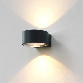 Artdelight Hudson - Applique d'extérieur - 10,5 x 11,8 x 6,5 cm - 2 x 4W LED dimmable incl. - IP54 - anthracite