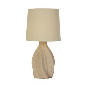 Searchlight Twist - lampe à poser - Ø 23 x 46 cm - beige