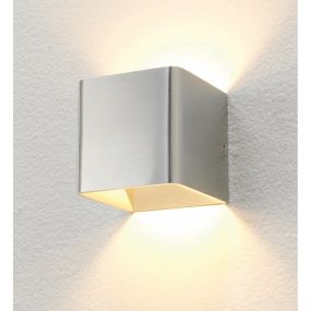 Artdelight Fulda - applique murale - 10 x 10 x 10 cm - 6W LED dimmable incl - aluminium brossé