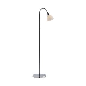Nordlux Ray 12 - lampadaire - 155 cm - chrome et blanc opale