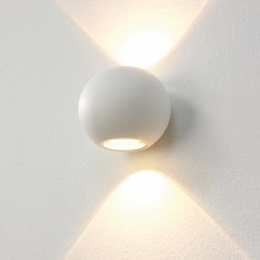 Artdelight Denver - Applique d'extérieur - Ø 10 cm - 2 x 4W LED dimmable incl. - IP54 - blanc