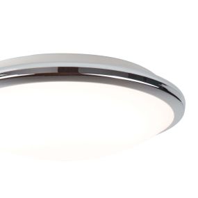 Searchlight Bathroom Flush - plafonnier de salle de bains - Ø 30 x 8,5 cm - 12W LED dimmable inclus - IP44 - chrome
