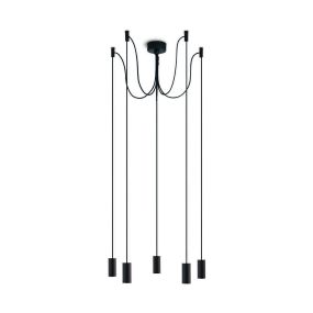 ONE Light E27 Suspension Tubes - lampe suspendue - Ø 4,2 x 209,5 cm - noir