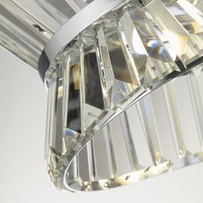 Searchlight Uptown - lampe suspendue - 100 x 150 cm - chrome et transparent