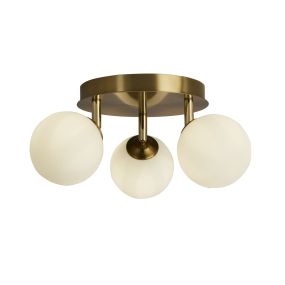 Searchlight Crosby - plafonnier - Ø 34 x 14 cm - or et opale