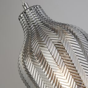 Searchlight Chevron - lampe suspendue - Ø 17,5 x 145 cm - chrome