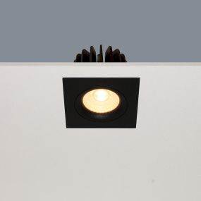 Artdelight Venice 2508 - spot encastrable - 80 x 80 mm, Ø 68 mm encastrable - 8W LED dimmable incl - IP44 - noir