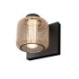 Maxlight Mesh - applique murale - 12 x 12,5 x 12 cm - 5W LED incl - noir mat et or