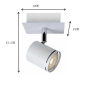 Lucide Rilou - spot en saillie - 10 x 10 x 12 cm - 4,5W LED dimmable incl - blanc