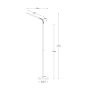 Lucide Gilly - lampadaire - 153 cm - 5W LED incl - noir