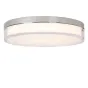 Lucide Plano - plafonnier d'extérieur - Ø 28 x 5,9 cm - 16W LED dimmable incl - IP44 - opale et chrome