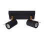 Lucide Grony - spot en saillie - 22 x 10 x 15 cm - 2 x 5W LED dimmable incl - noir