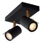 Lucide Grony - spot en saillie - 22 x 10 x 15 cm - 2 x 5W LED dimmable incl - noir