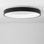 Nova Luce Rando Thin - plafonnier - Ø 60 x 9 cm - 50W LED dimmable incl - noir sable - lumière blanche