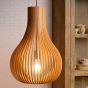 Lucide Bodo - lampe suspendue - Ø 38 x 195 cm - bois