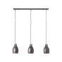 Brilliant Lapas - lampe suspendue - 100 x 16 x 130 cm - acier gris et noir