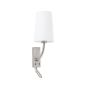 Faro Rem - applique murale avec interrupteur - 16,5 x 21 x 61 cm - 4W LED incl. - blanc et nickel mat