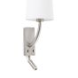 Faro Rem - applique murale avec interrupteur - 16,5 x 21 x 61 cm - 4W LED incl. - blanc et nickel mat